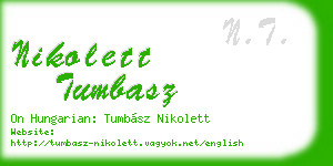 nikolett tumbasz business card